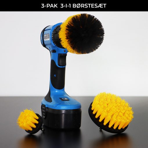3i1 Børstesæt til boremaskine for Rengøring